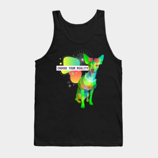 Chihuahua Reality Vaporwave Party Techno Glitch Tank Top